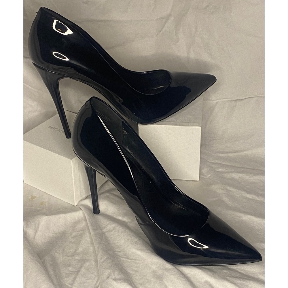 Aldo Black Patent Pointed-Toe Stiletto Heels